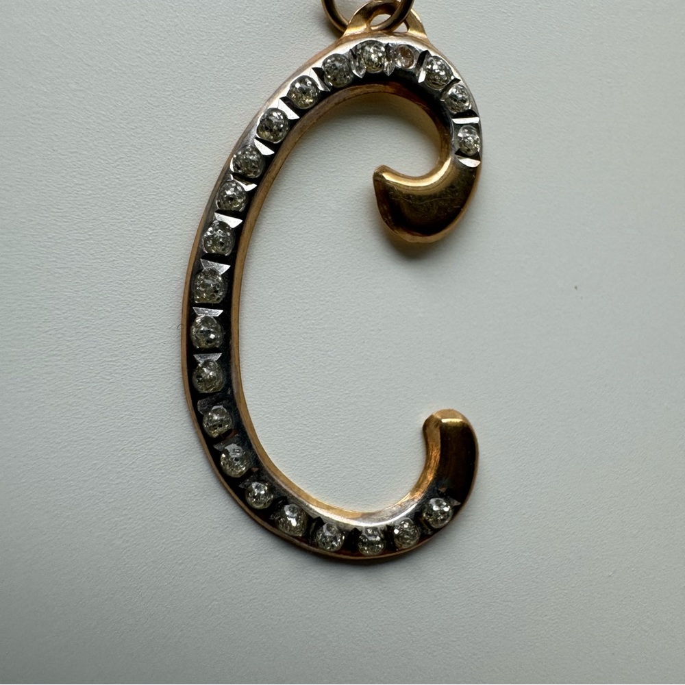 Alphabet Cursive/Script Gold Letter C Necklace - image 4